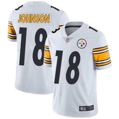 Youth Pittsburgh Steelers Football #18 Limited White Diontae Johnson Road Vapor Untouchable Nike NFL Jersey->youth nfl jersey->Youth Jersey